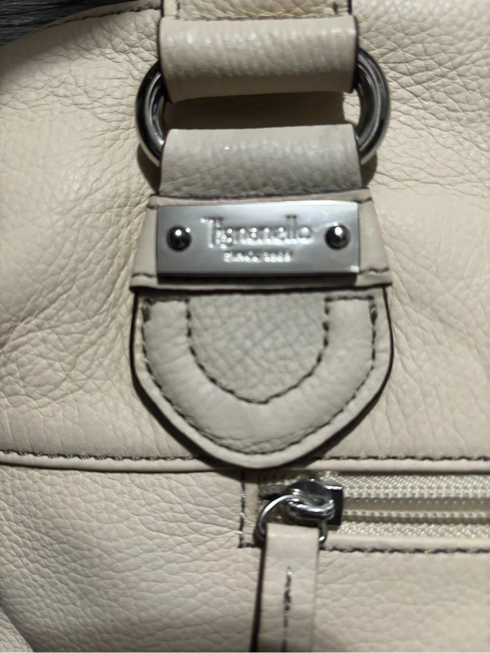 Tignanello Cream Leather Satchel